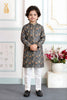 Cute Multicolor Art Silk Embroidered Designer Boys Kurta Pyjama Set for Wedding