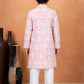 Stylish Pink Art Silk Digital Print Designer Boys Kurta Pyjama Set for Wedding