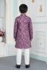 Glorious Wine Art Silk Digital Print Designer Boys Kurta Pyjama Set for Wedding