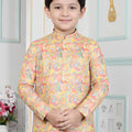 Traditional Multicolor Art Silk Digital Print Designer Boys Kurta Pyjama Set for Wedding