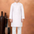 Excellent Pink Art Silk Digital Print Designer Boys Kurta Pyjama Set for Wedding