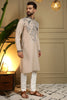 Luxury Beige Viscose Silk Embroidered Designer Kurta Pyjama for Men