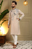 Luxury Beige Viscose Silk Embroidered Designer Kurta Pyjama for Men