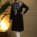 Stylish Black Viscose Silk Embroidered Designer Kurta Pyjama for Men