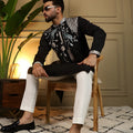 Stylish Black Viscose Silk Embroidered Designer Kurta Pyjama for Men