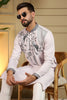Grateful Pink Viscose Silk Embroidered Designer Kurta Pyjama for Men