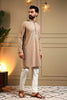 Stunning Beige Armani Lachko Embroidered Designer Kurta Pyjama for Men
