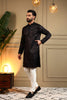 Attractive Black Viscose Silk Embroidered Designer Kurta Pyjama for Men