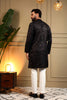 Attractive Black Viscose Silk Embroidered Designer Kurta Pyjama for Men