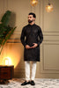 Attractive Black Viscose Silk Embroidered Designer Kurta Pyjama for Men