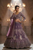 Elegant Purple Butterfly Net Embroidered Designer Lehenga Choli with Dupatta for Wedding