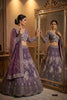 Elegant Purple Butterfly Net Embroidered Designer Lehenga Choli with Dupatta for Wedding