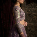 Elegant Purple Butterfly Net Embroidered Designer Lehenga Choli with Dupatta for Wedding
