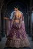 Elegant Purple Butterfly Net Embroidered Designer Lehenga Choli with Dupatta for Wedding