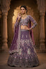 Elegant Purple Butterfly Net Embroidered Designer Lehenga Choli with Dupatta for Wedding