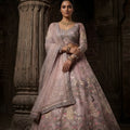 Lovely Pink Butterfly Net Embroidered Designer Lehenga Choli with Dupatta for Wedding
