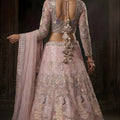 Lovely Pink Butterfly Net Embroidered Designer Lehenga Choli with Dupatta for Wedding