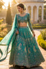 Wonderful Teal Green Butterfly Net Embroidered Designer Lehenga Choli with Dupatta for Wedding