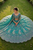 Wonderful Teal Green Butterfly Net Embroidered Designer Lehenga Choli with Dupatta for Wedding