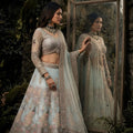 Graceful Sky Blue Butterfly Net Embroidered Designer Lehenga Choli with Dupatta for Wedding