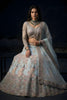 Graceful Sky Blue Butterfly Net Embroidered Designer Lehenga Choli with Dupatta for Wedding
