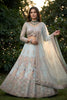 Graceful Sky Blue Butterfly Net Embroidered Designer Lehenga Choli with Dupatta for Wedding