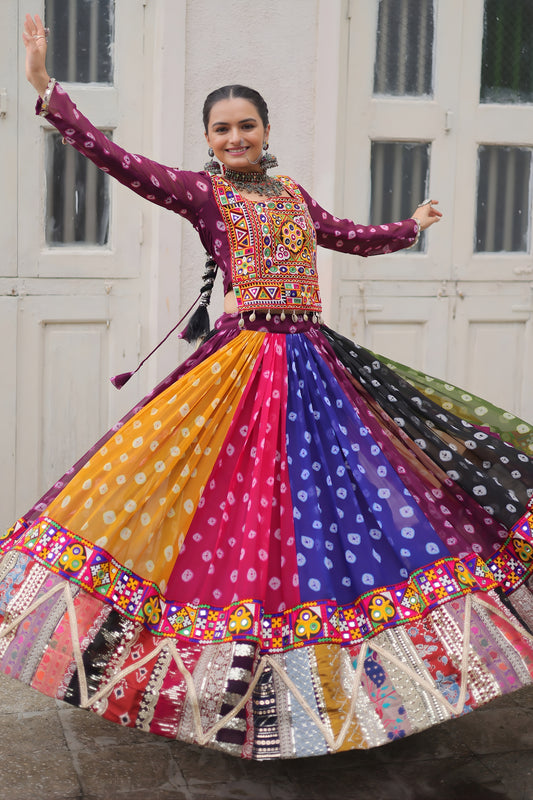 Premium Multicolor Georgette Navratri Chaniya Choli with Traditional Work for Garba