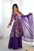 Grateful Purple Roman Silk Floral Printed Designer Palazzo Suit with Dupatta for Women
