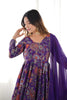 Grateful Purple Roman Silk Floral Printed Designer Palazzo Suit with Dupatta for Women