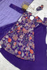 Grateful Purple Roman Silk Floral Printed Designer Palazzo Suit with Dupatta for Women