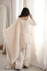 Stylish Cream Roman Glass Silk Embroidered Designer Palazzo Suit with Dupatta for Women