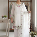 Graceful White Floral Embroidered Designer Sharara Suit with Dupatta for Wedding