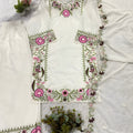 Graceful White Floral Embroidered Designer Sharara Suit with Dupatta for Wedding
