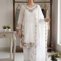 Beautiful White Floral Embroidered Designer Sharara Suit with Dupatta for Wedding