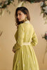 Stylish Lime Green Chinon Silk Embroidered Designer Gown with Jacket for Wedding