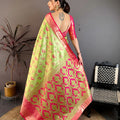 Gracfull Pista Green Kanjivaram Silk Weaving Zari Work Saree for Wedding