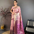 Beautiful Baby Pink Kanjivaram Silk Weaving Zari Work Saree for Wedding