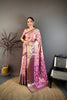 Beautiful Baby Pink Kanjivaram Silk Weaving Zari Work Saree for Wedding