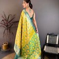 Stylish Mustard Yellow Kanjivaram Silk Weaving Zari Work Saree for Wedding