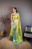 Stylish Mustard Yellow Kanjivaram Silk Weaving Zari Work Saree for Wedding