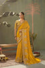 Luxury Mustard Yellow Bamber Silk Embroidered  Saree Blouse for Wedding