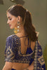 Royal Blue Bamber Silk Heavy Embroidered Saree Blouse for Wedding