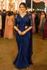 Royal Navy Blue Real Lycra Sequins Saree Readymade Blouse For Wedding