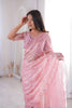 Beautiful Pink Fendy Silk Embroidered Designer Saree for Wedding