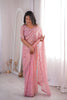 Beautiful Pink Fendy Silk Embroidered Designer Saree for Wedding