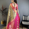 Royal Brown Kanjivaram Silk Weaving Zari Work Saree for Wedding