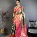 Royal Brown Kanjivaram Silk Weaving Zari Work Saree for Wedding