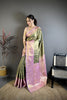 Elegant Olive Green Kanjivaram Silk Weaving Zari Work Saree for Wedding