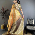 Luxury Mehendi Green Kanjivaram Silk Weaving Zari Work Saree for Wedding