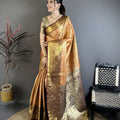 Luxury Mehendi Green Kanjivaram Silk Weaving Zari Work Saree for Wedding